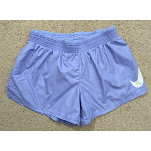 Nike sz M Swoosh Running Shorts women light purple brief lined 4329